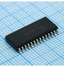 MC34118G-S28-R, Усилитель микрофонный с регулируемым усилением и отключением звука, аттенюатор передачи и приема двухканальный