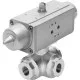 Шаровой кран с приводом Festo VZBA-1/4-GGG-63-32L-F0304-V4V4T-PS30-R-90-4-C Ру63 Ду8 (PN63 DN8)