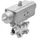 Шаровой кран с приводом Festo VZBA-3/4-WW-63-T-22-F0304-V4V4T-PS30-R-90-4-C Ру63 Ду20 (PN63 DN20)