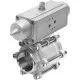 Шаровой кран с приводом Festo VZBA-3-WW-63-T-22-F0710-V4V4T-PS180-R-90-4-C Ру63 Ду80 (PN63 DN80)