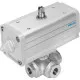 Шаровой кран с приводом Festo VZBA-3/8-GGG-63-32L-F0304-V4V4T-PP30-R-90-C Ру63 Ду10 (PN63 DN10)