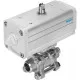 Шаровой кран с приводом Festo VZBA-3/8-WW-63-T-22-F0304-V4V4T-PP15-R-90-C Ру63 Ду10 (PN63 DN10)
