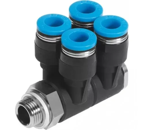 Коллектор цанговый поворотный с четырьмя выходами Festo QSLV4-G1/4-6 Коллектор цанговый поворотный с четырьмя выходами Festo QSLV4-G1/4-6