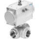 Шаровой кран с приводом Festo VZBM-A-1 1/2-RP-25-F-3L-B2-PB120 Ру25 Ду40 (PN25 DN40)