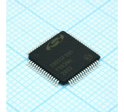 C8051F005-GQ, Микроконтроллер семейства 8051 32кБ Флэш-память 64TQFP C8051F005-GQ, Микроконтроллер семейства 8051 32кБ Флэш-память 64TQFP