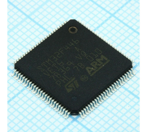 STM32F446VET6, Микроконтроллер STM 32-бит ядро ARM Cortex M4 RISC 512кБ Флэш-память 2.5В/3.3В медицинского применения 100-Pin LQFP лоток STM32F446VET6, Микроконтроллер STM 32-бит ядро ARM Cortex M4 RISC 512кБ Флэш-память 2.5В/3.3В медицинского применения 100-Pin LQFP лоток