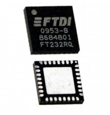 FT232RQ-REEL, Интерфейс: USB <-> UART