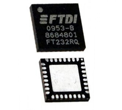 FT232RQ-REEL, Интерфейс: USB <-> UART