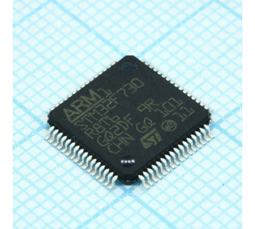 STM32F730R8T6, Микроконтроллер STM 32-бит ядро ARM Cortex M7 RISC 64кБ Флэш-память электропитание 3.3В 64-Pin LQFP лоток STM32F730R8T6, Микроконтроллер STM 32-бит ядро ARM Cortex M7 RISC 64кБ Флэш-память электропитание 3.3В 64-Pin LQFP лоток