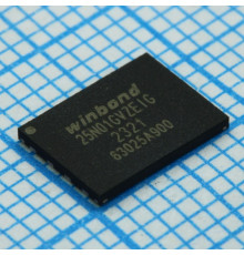 W25N01GVZEIG, Флэш-памяит архитектура И-НЕ параллельная (шины SPI, Dual SPI, Quad SPI) питание 3В/3.3В 1Г-бит 128Mx8 7нс 8-Pin WSON EP лоток