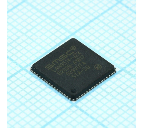 LAN9514-JZX, Контроллер USB 2.0 HUB и Ethernet 64-QFN