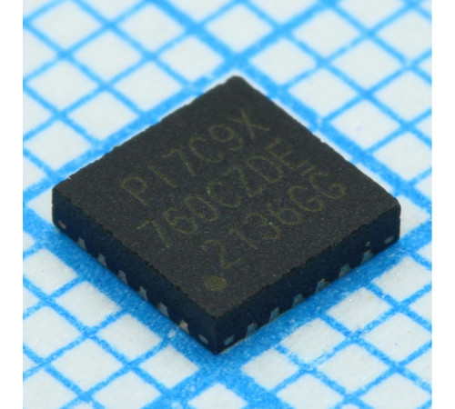 PI7C9X760CZDEX, Интерфейс шин I2C/SPI в UART мостовой контроллер 64-бит TX/RX FIFOs 24-Pin TQFN лента на катушке