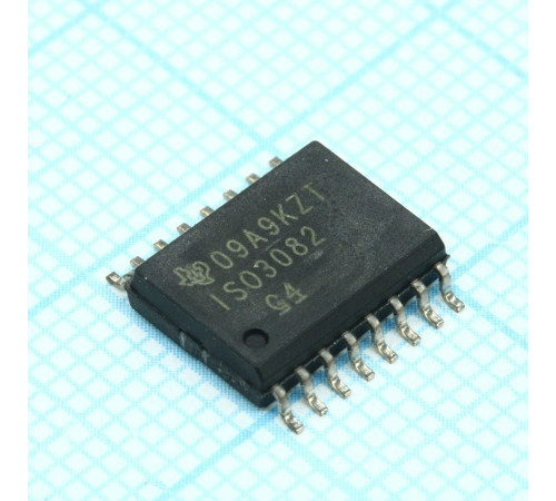 ISO3082DWR, Интерфейс RS-485, изолированный, 200 кБит/с, полудуплекс, -40...+85°С