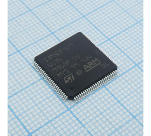 STM32F429VGT6, Микроконтроллер STM 32-бит ядро ARM Cortex M4 RISC 1МБ Флэш-память 2.5В/3.3В 100-Pin LQFP лоток STM32F429VGT6, Микроконтроллер STM 32-бит ядро ARM Cortex M4 RISC 1МБ Флэш-память 2.5В/3.3В 100-Pin LQFP лоток