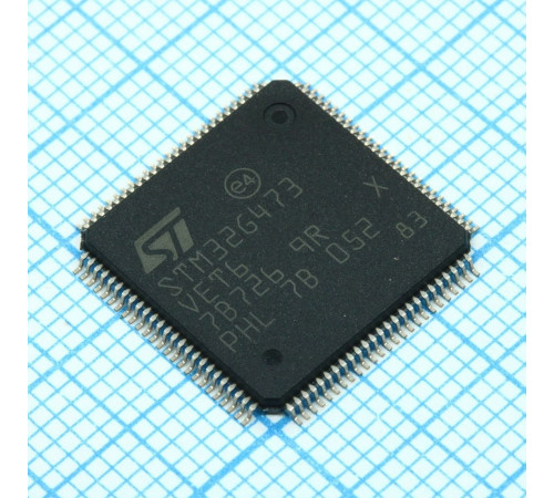 STM32G473VET6, Микроконтроллер 32-бит ядро ARM Cortex M4 RISC 512кБ Флэш-память 3.3В 100-Pin LQFP лоток STM32G473VET6, Микроконтроллер 32-бит ядро ARM Cortex M4 RISC 512кБ Флэш-память 3.3В 100-Pin LQFP лоток