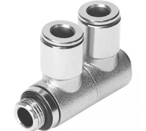 Тройник цанговый с резьбой поворотный Festo NPQM-LFK-G18-Q8-P10 Тройник цанговый с резьбой поворотный Festo NPQM-LFK-G18-Q8-P10