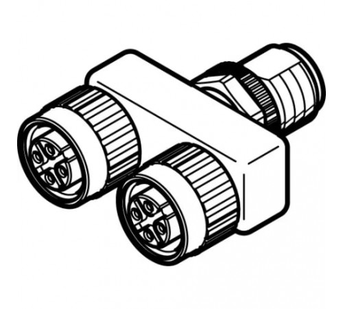 Тройник с цанговым зажимом Festo NEDU-M12D4-M12T4-IS Тройник с цанговым зажимом Festo NEDU-M12D4-M12T4-IS