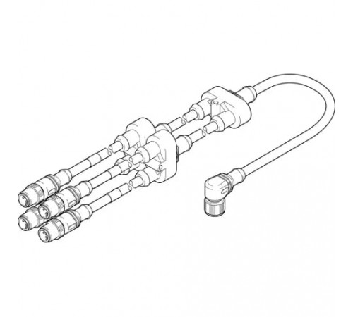 Переходник Festo NEFV-V12-M12W8-0.6-M12QG5 Переходник Festo NEFV-V12-M12W8-0.6-M12QG5