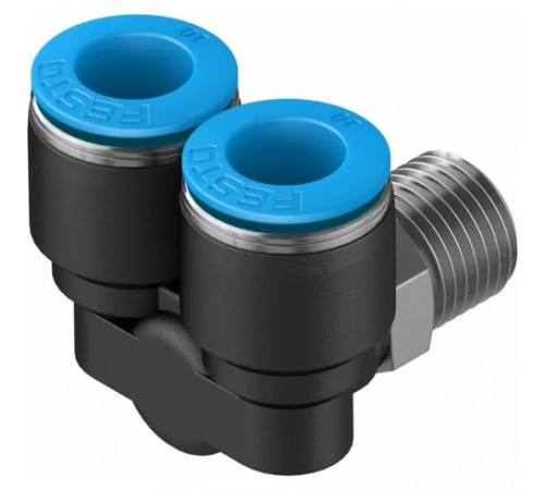 Тройник цанговый с резьбой угловой Festo QSYL-1/4-10 Тройник цанговый с резьбой угловой Festo QSYL-1/4-10