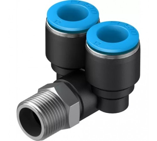 Тройник цанговый с резьбой угловой Festo QSYL-3/8-12