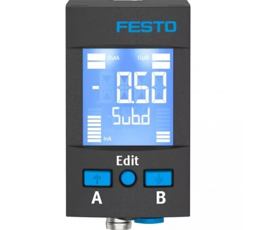 Датчик давления Festo SPAU-V1R-W-Q4D-L-PNLK-PNVBA-M8D Датчик давления Festo SPAU-V1R-W-Q4D-L-PNLK-PNVBA-M8D