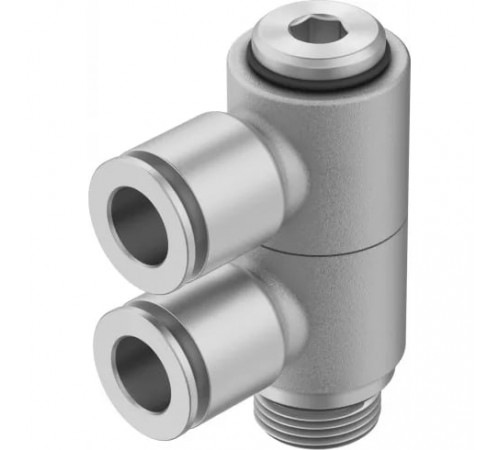 Тройник цанговый с резьбой поворотный Festo NPQM-LFK-G14-Q8-P10 Тройник цанговый с резьбой поворотный Festo NPQM-LFK-G14-Q8-P10