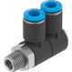 Тройник цанговый с резьбой поворотный Festo QSLV2-1/4-6