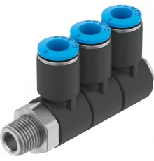 Тройник цанговый с резьбой поворотный Festo QSLV2-G1/8-6